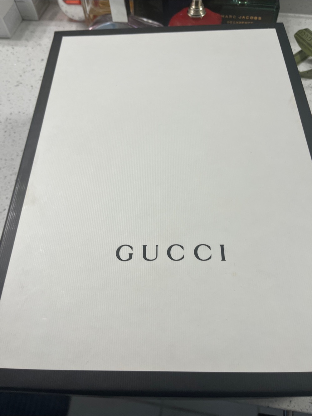 Gucci Beige GG Supreme High-Top Sneakers with Green Trim - Picture 8 of 9